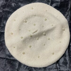 H&M Cream Wool Blend Beret